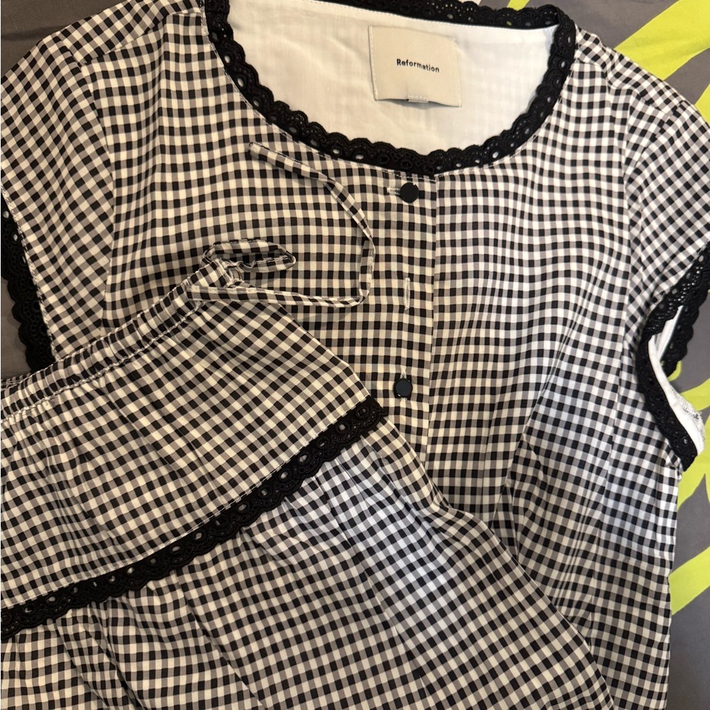 🖤Reformation Valetta Two Piece Remy Check NWOT - Picture 4 of 5